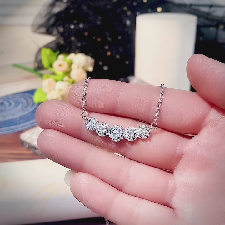 Luxury women diamond style necklace pendant Lab-Created